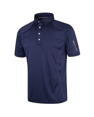 Island Green Heren Gestikt Golf Poloshirt (Marine)