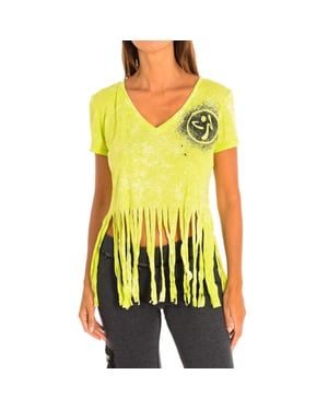 Dames sport T-shirt met korte mouwen en V-hals Z1T00401