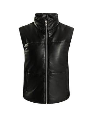 Dreimaster Leren vest Dames zwart