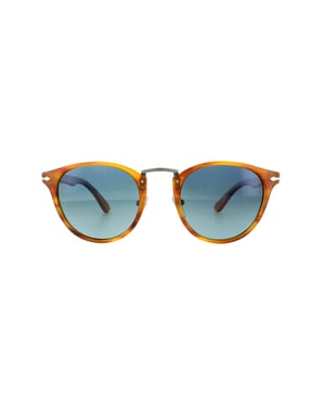 PERSOL Zonnebril 3108 960/S3 Gestreepte Bruine Blauwe Gepolariseerde 49 Mm