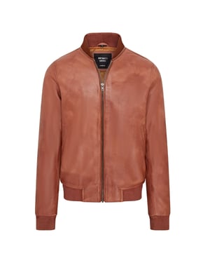 Heren zacht leer MA-1 Varsity bomberjack