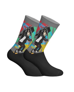 Lange uniseks sokken met elastische print
