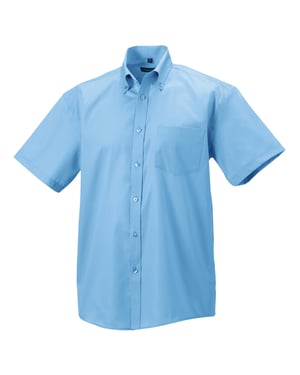 Russell Collectie Heren Korte Mouw Ultiem Niet-Ijzershirt (Heldere lucht)