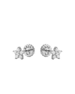 Luxenter Sterling Zilver 925 Oorbellen met Gerhodineerd Briljant Zirkonia - Anba