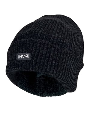 THMO - Dunsulate muts van 3 meter lang, chenille voor dames - Zwart