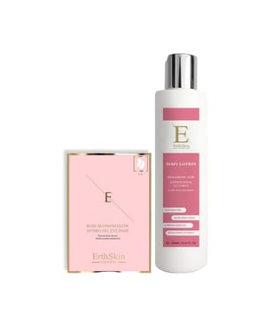 Hyaluronzuur + Collageen Body Lotion 250ml +Rose Blossom Glow Hydro-Gel Oogkompressen 5 X 2