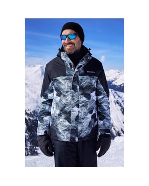 Mountain Warehouse Heren Shadow II Printed Ski Jacket (Wit)