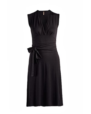 Mouwloze Empire Line-jurk in Zwart