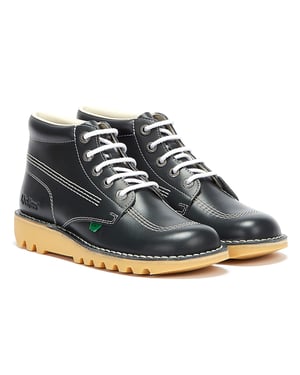 Kickers Heren Kick Hi Core Natuurlijk Leren Laarzen - (Marine Blauw)