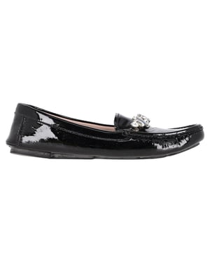 Miu Miu Loafers met Crystal Detail in Zwart Patentleer