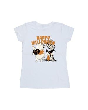 Disney Dames/Dames Winnie The Pooh en Knorretje Vrolijk Halloween T-shirt van katoen (Wit)