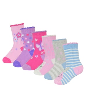 6 paar sokken voor babymeisjes met vlinderdesign - Dier