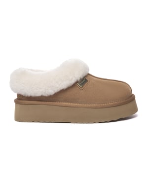 EVER AU Dames Leren Pantoffels - Topknot