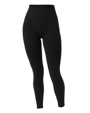 Björn Borg - Dames Naadloze Ribbels Vrije Tights Leggings - Zwart