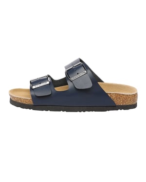 EVER AU Vrouwen Mallard Leren Tweeling Gesp Sandalen - Navy Leer