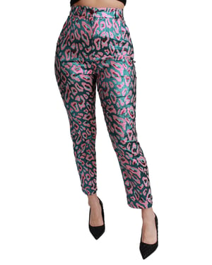 Dolce & Gabbana Vrouwen Multicolor Gedessineerde Geknipte Hoge Taille Broek
