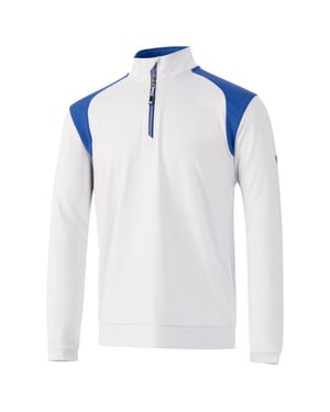 Island Green Heren Golf Top Laag met Kleurblok Panelen (Zilvergrijs/Royaalblauw)