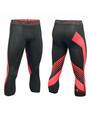 Under Armour HeatGear Supervent 2.0 Zwart Oranje Heren 3/4 Legging 1289581 016