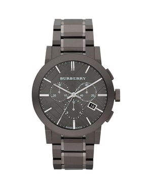 Burberry Herenhorloge BU9354 Groot Ruit Grijs Ion-plated Roestvrij Staal