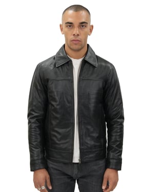 Heren lederen Harrington jas-Shanghai
