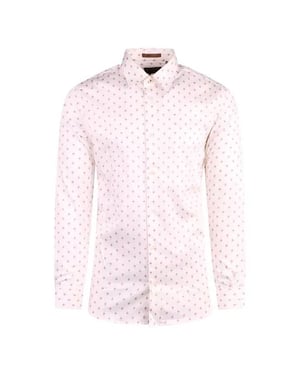 Ted Baker Area Heren Wit Geometrisch Print Shirt