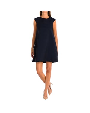 Kurzes Kleid mit ausgestellten Ärmeln und Rundhalsausschnitt 9064 Damen