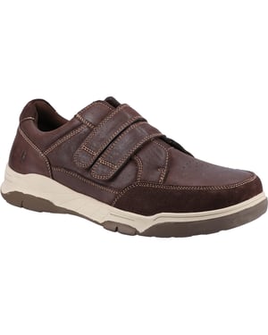 Hush Puppies Heren Fabian leren schoenen met dubbele band (Bruin)
