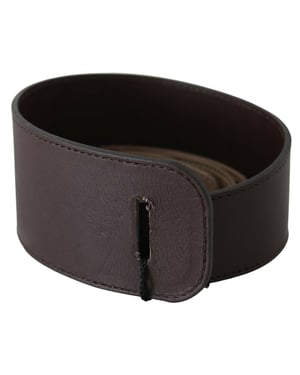 GF Ferre Vrouwen Bruin Echt Leer Logo Brede Taille Riem