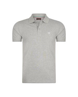 Cappuccino Italia Polo SS Polo Plain Pique Grijs