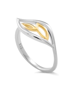 Orphelia 'Charlotte' Damesring van 925 Sterling Zilver - Zilver/Goud ZR-7523