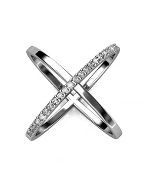 X Duo ring - Oostenrijks kristal