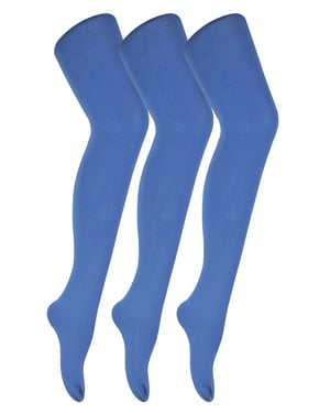 3 paar dames gekleurde ondoorzichtige 80 denier panty's - Maanlichtblauw