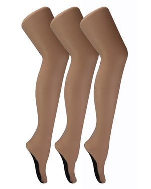 Sock Snob - Womens Seamed Panty's 3 Pack 40 Denier - Naakt / Zwart