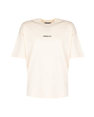 Les Hommes T-Shirt Happy Pictures Oversize Mannen beige