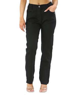 MYT Damesjeans met elastische taille aan de zijkant in zwart
