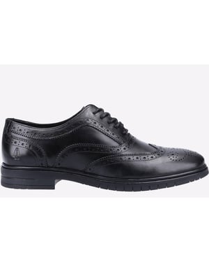 Hush Puppies Santiago Zwarte Leren Veterschoenen Voor Heren