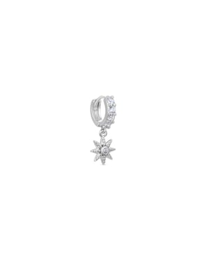 Luxenter 925 Sterling Zilveren Piercing met Rhodium Plated Briljant Zirkonia - Kaiwise