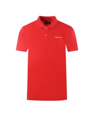 Aquascutum Brand Logo Plain Red Polo Shirt