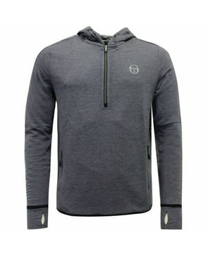 Sergio Tacchini Lange Mouw Halflange Zip Up Capuchon Grijs Heren Idra Sweaters 37678 961