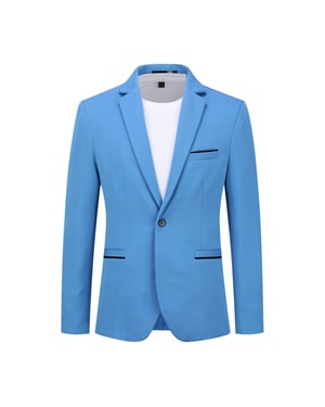Heren colbert slim fit jas zakelijk dagelijks blazer hemelsblauw