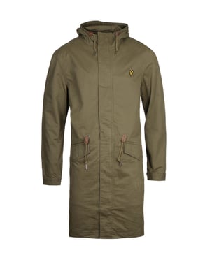 Lyle & Scott Lichen groene fishtail parka jas