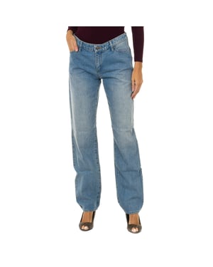 Lange recht gesneden jeans 6Y5J15-5DWQZ vrouw