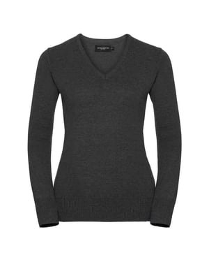 Russell Collection Dames/Dames Marl V Hals Sweatshirt (Houtskool)