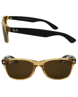 Ray-Ban Zonnebril New Wayfarer 2132 945/57 Honey Crystal Bruin Polarized 55mm