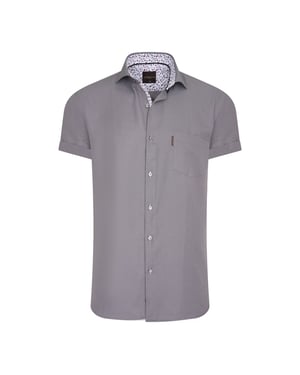 Cappuccino Italia Overhemden Short Sleeve Blouse Antraciet Grijs