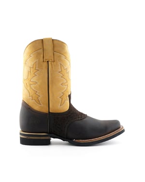 Grinders Tan lederen cowboy Chelsea-laarzen - Frontier