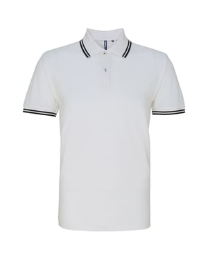 Asquith & Fox Heren Klassiek Fit getipt Poloshirt (Wit/zwart)