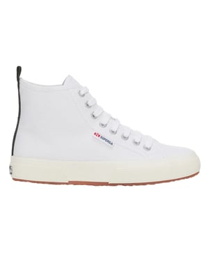 Superga Unisex 2750 Cotton Mid Cut High Tops voor volwassenen (Wit/Zwart/Avorio)
