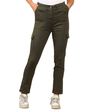 MYT Dames Cargo Chino Enkel Grazer Broek in Khaki