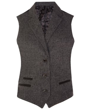 Womens Tweed jaren 1920 visgraat grijs vest